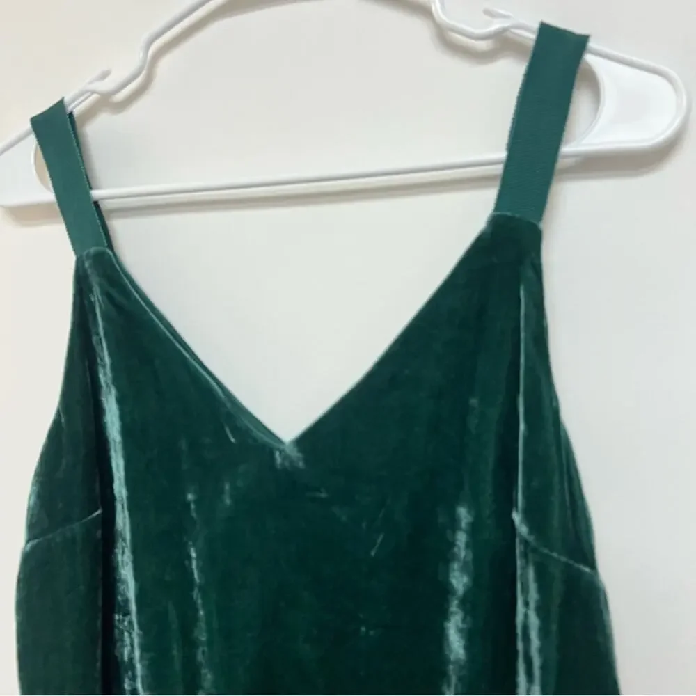 NWT J. Crew Velvet Emerald Green Tank Top V-neck Dressy Blouse Small